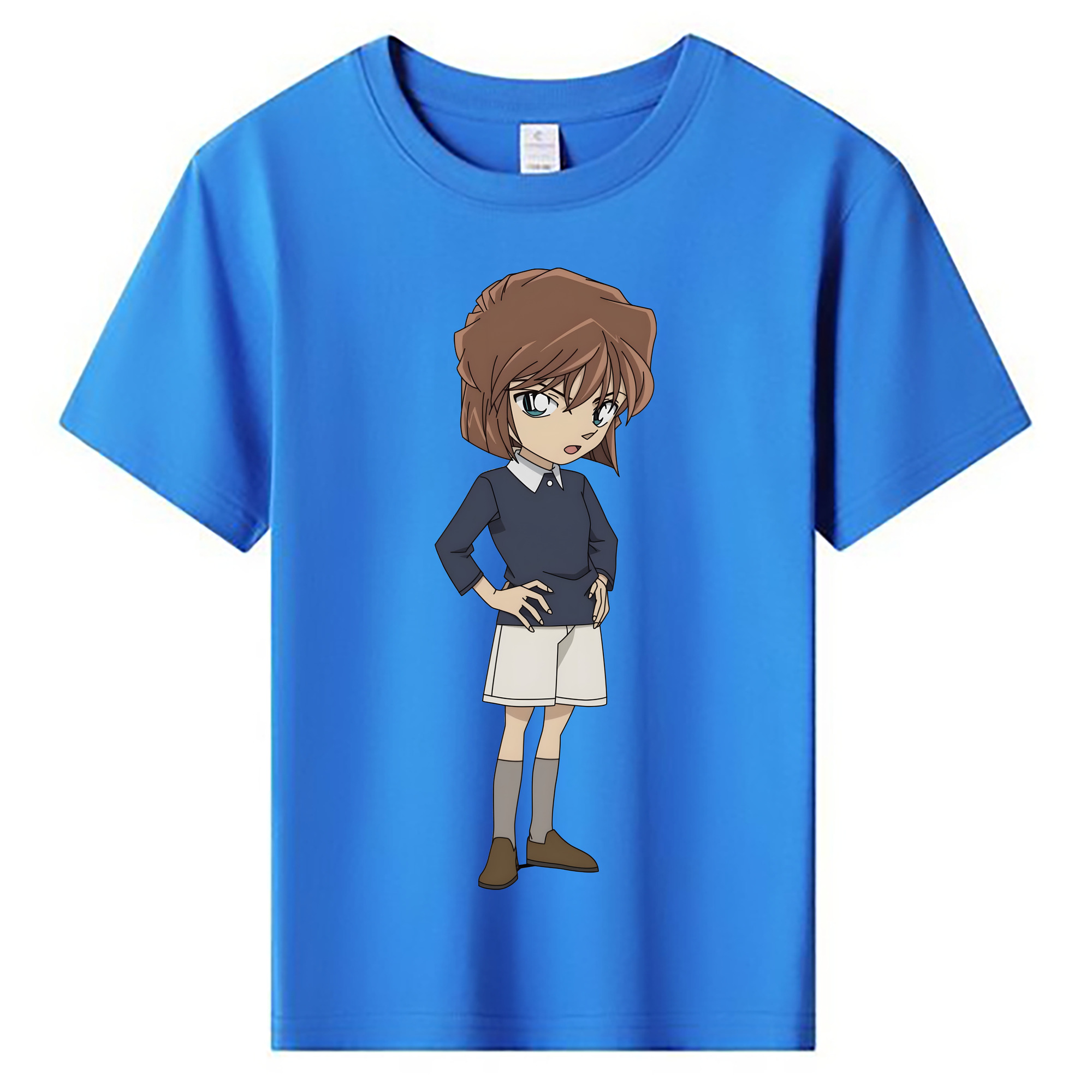 （画像用） 名探偵コナン 灰原 哀 はいばら あい Detective Conan Anita Hailey、Vi Graythorn Haibara Ai 綿100％キッズTシャツ（フロントプリント）